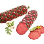 Delikatess Hirsch-Salami Auslese, mit Truthahnfleisch und Rinderfett