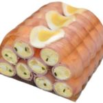 Schinkenröllchen in Aspik, gefüllt mit Eiersalat